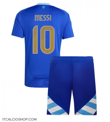 Argentina Lionel Messi #10 Seconda Maglia Bambino Copa America 2024 Manica Corta (+ Pantaloni corti)
